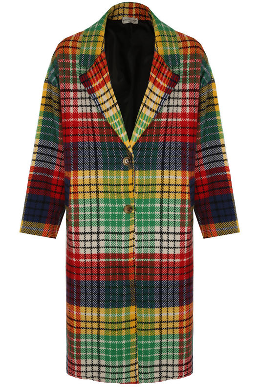 Tartan Check Print Long Coat