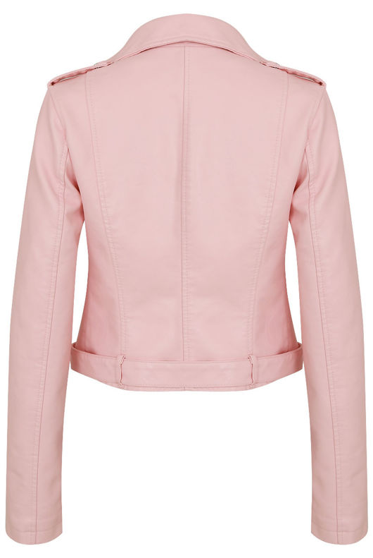 Pink PVC Biker Jackets