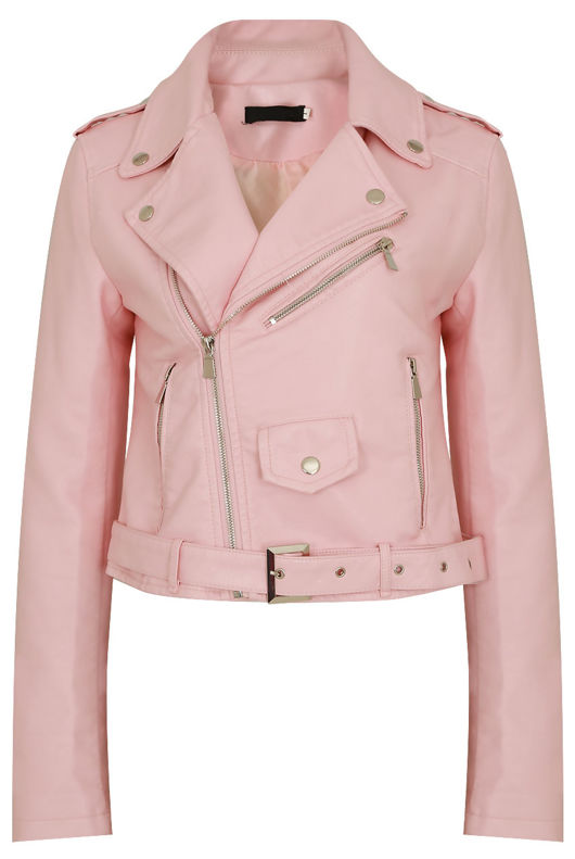 Pink PVC Biker Jackets
