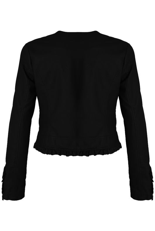 Black Faux Leather PU Cropped Jacket