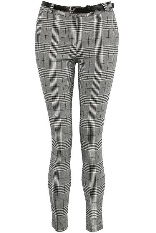 Grey Check Belted Trouser