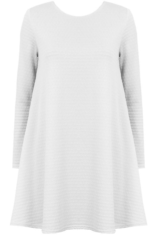 Cream Bubble Textured Swing Dress