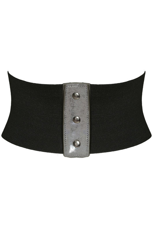 Silver Foil Trim Lace Up Corset