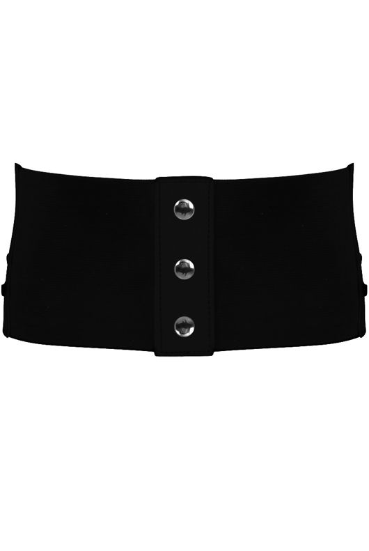 Black Flower Embroidered Lace Up Corset Belt