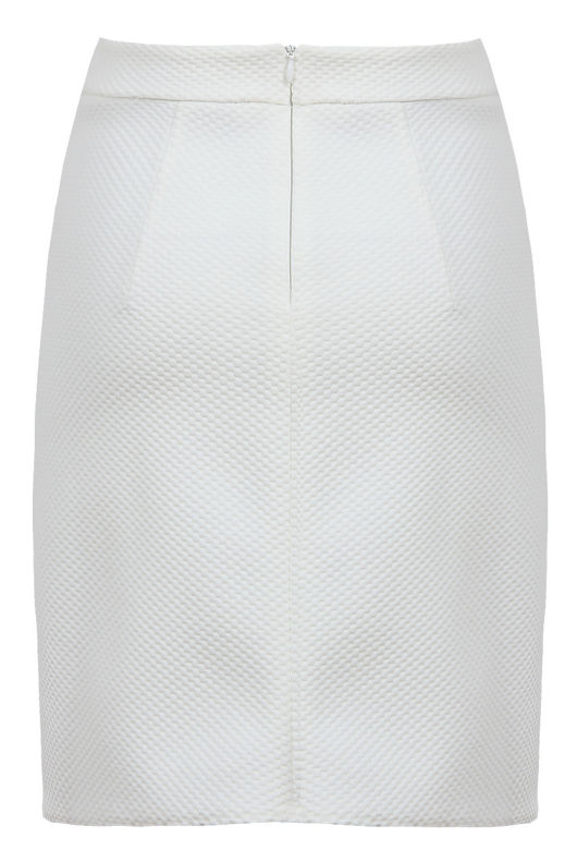 Cream Embroidery Hem Mini Skirt 