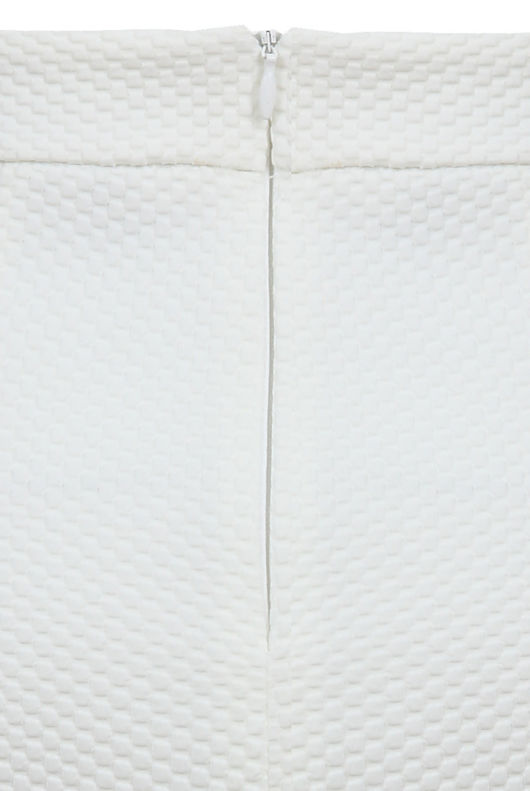 Cream Embroidery Hem Mini Skirt 