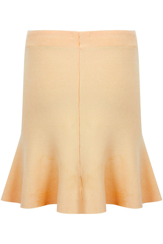 Peach Frill Trim Knee Skirt