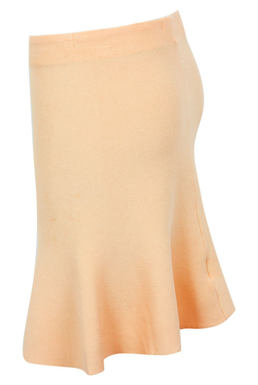 Peach Frill Trim Knee Skirt