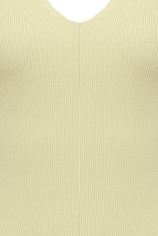 Yellow Vertical Line Detail Bodycon Dress