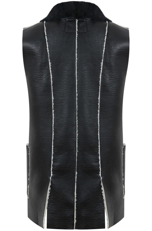 Black Fur Lined PVC Gilet