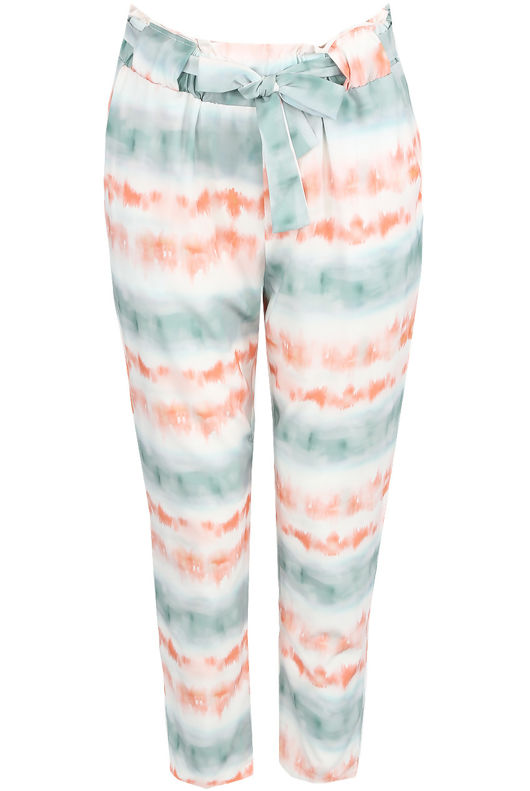 Green Tie Dye Paperbag Trouser