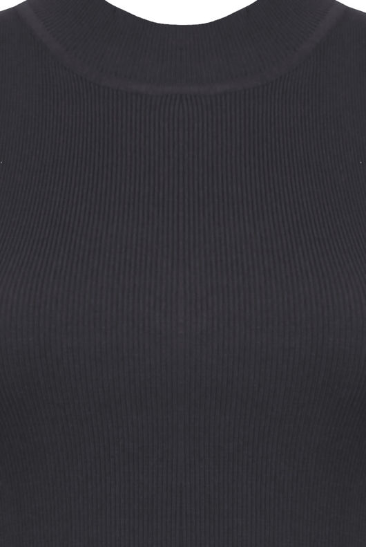 Grey Knitted Turtle Neck Tops