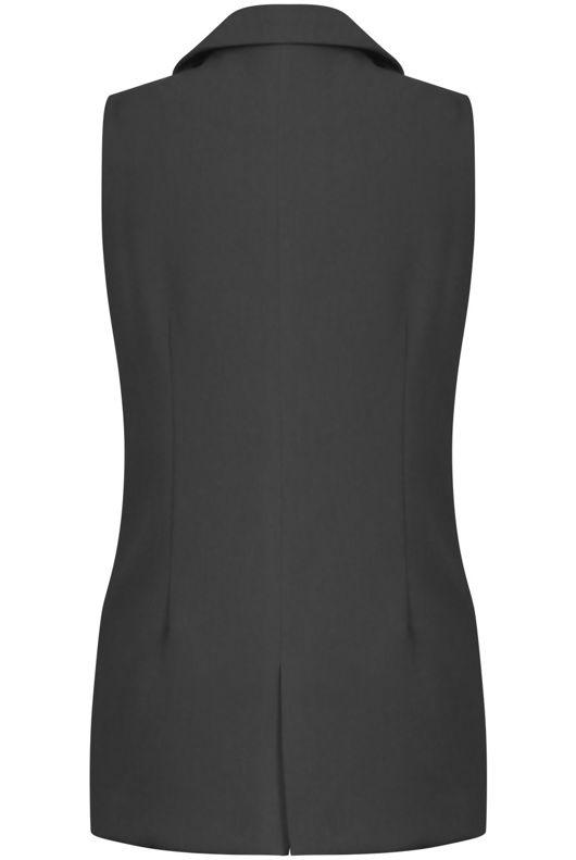 Black Tailored Double Breasted Waistcoat