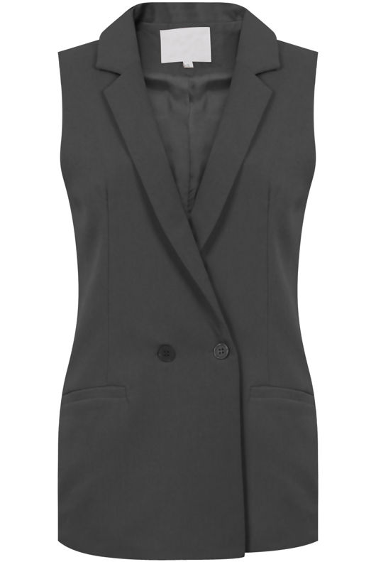 Black Tailored Double Breasted Waistcoat