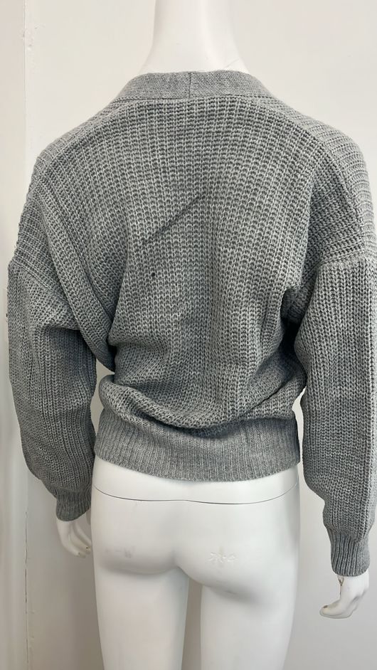 Grey Cable Knit Tie Up Robe Cardigan