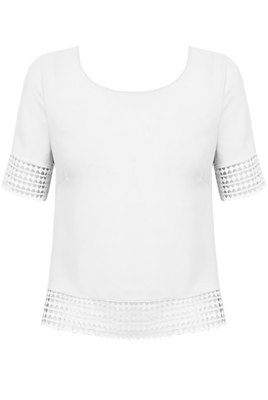 White Open Back Short Sleeve Top 