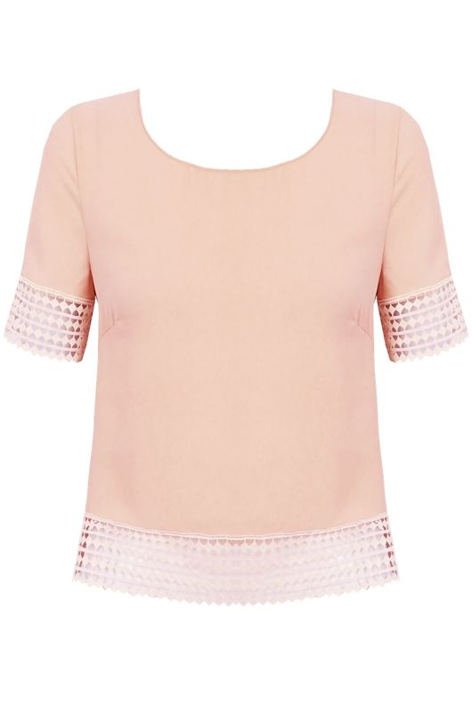 Pink Open Back Short Sleeve Top