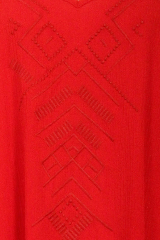Red Front Textured Criss Cross Back Tops