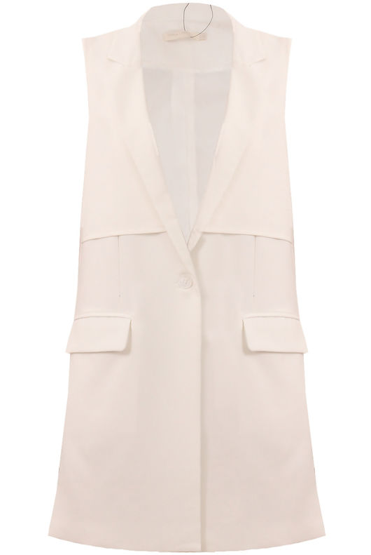 Cream Tailored Side Pocketed Waistcoat