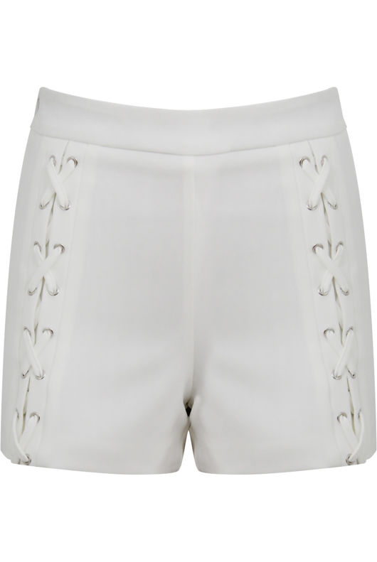 White Lace Lock Shorts