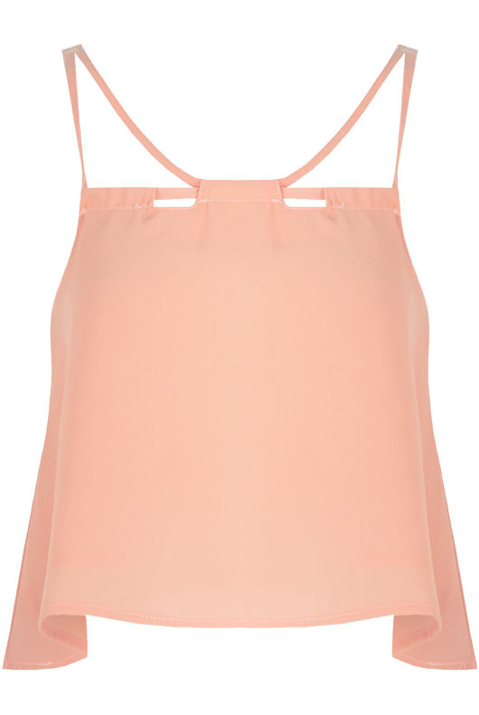 Pink Front Cut Out Crop Tops
