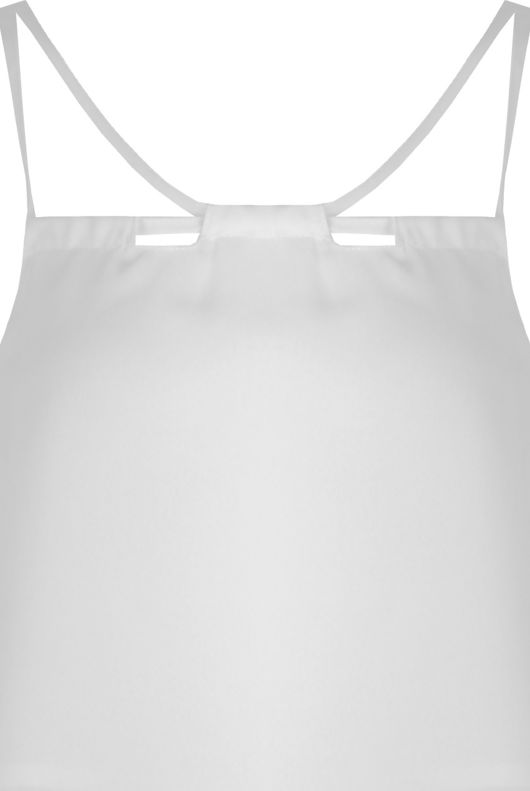 White Front Cut Out Crop Tops