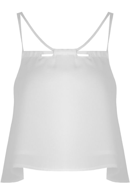 White Front Cut Out Crop Tops