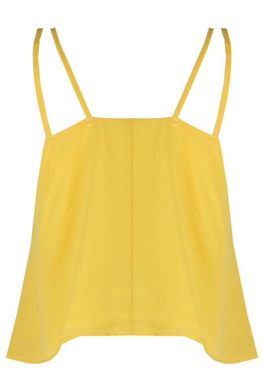 Yellow Front Cut Out Crop Tops