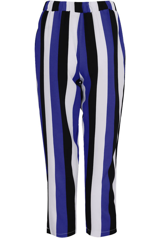 Blue Bold Stripe Cropped Trousers
