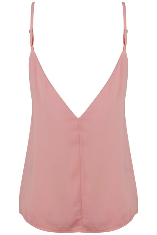 Rose Lace Plunge Neck Deep Back Cami 