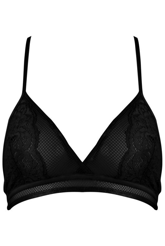 Black Lace Mesh Detail Bralet