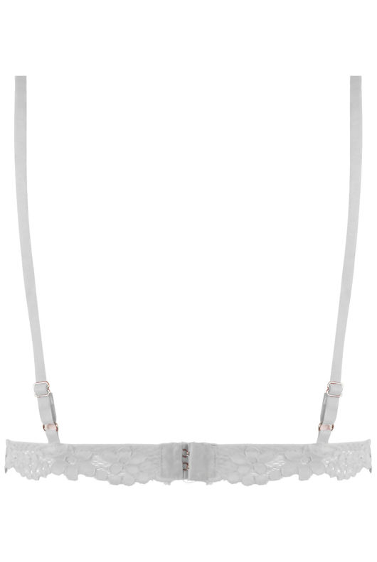 White Crochet Floral Mesh Bralet 
