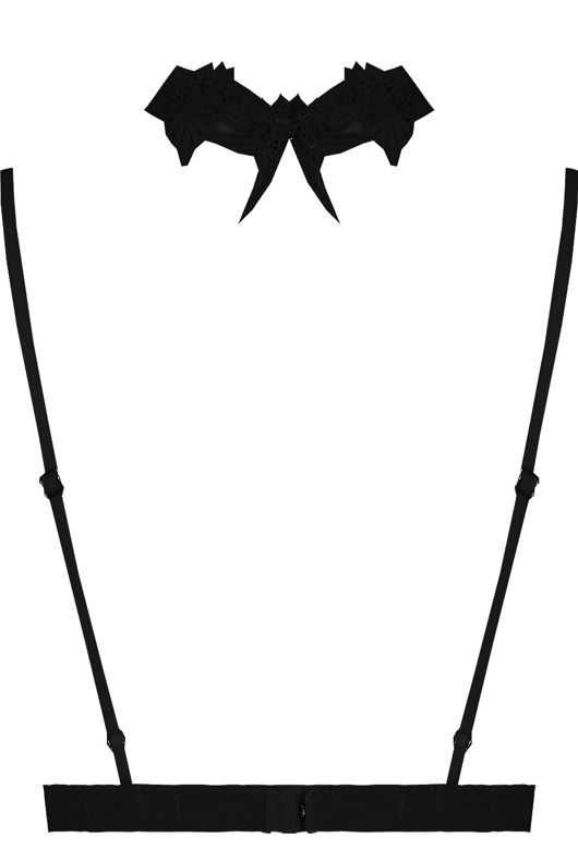 Black Crochet Lace Choker Neck Bralet