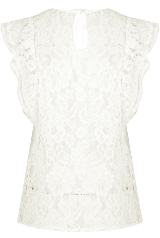 White Floral Lace Crochet Layered Sleeve Crop Tops