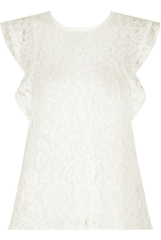 White Floral Lace Crochet Layered Sleeve Crop Tops