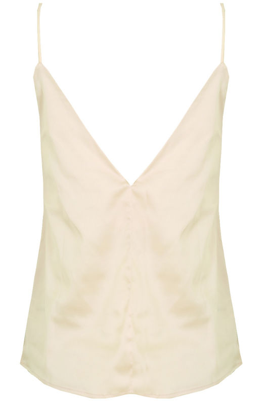 Cream Satin Netted Crop Tops