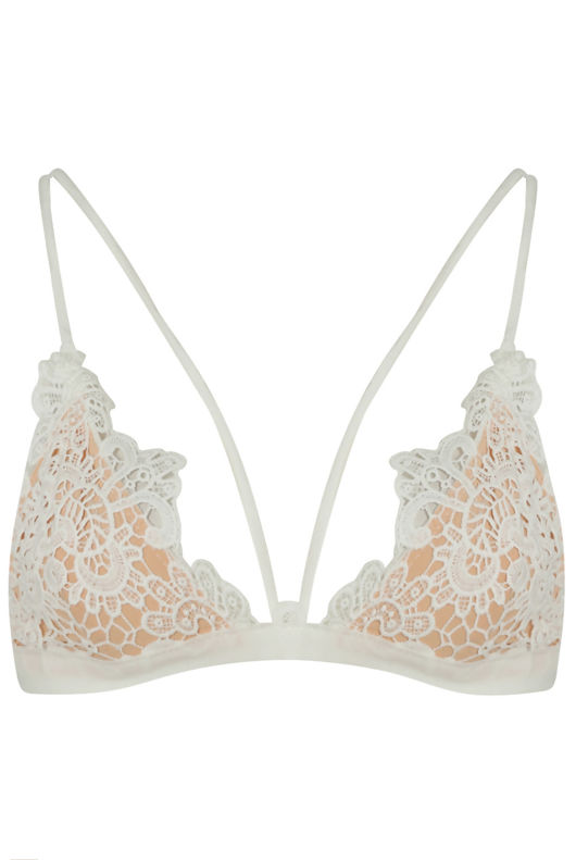 White Crochet Lace Trim Bralet