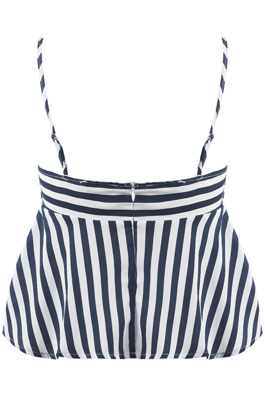 Navy Stripes Wrap Knot Cami