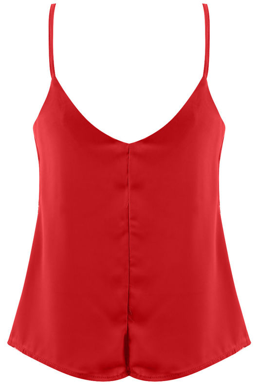 Red Lace Trim Cami