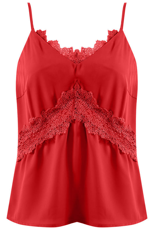 Red Lace Trim Cami