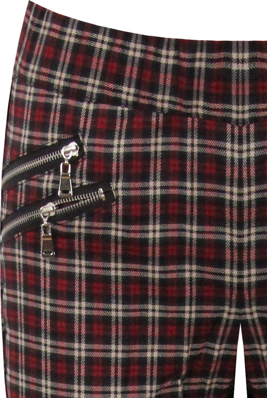 Wine Tartan Slim Fit Trouser