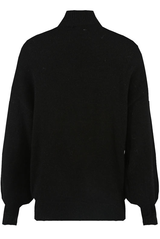 Black Frill Trim Mock Neck Jumper