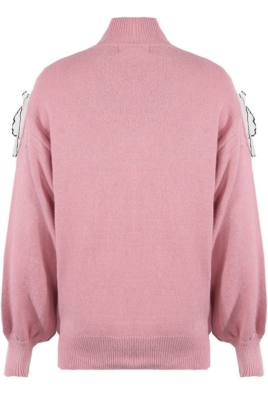 Frill Trim Mock Neck Jumper