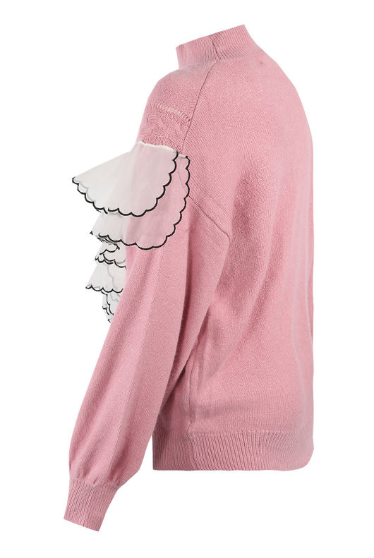 Frill Trim Mock Neck Jumper