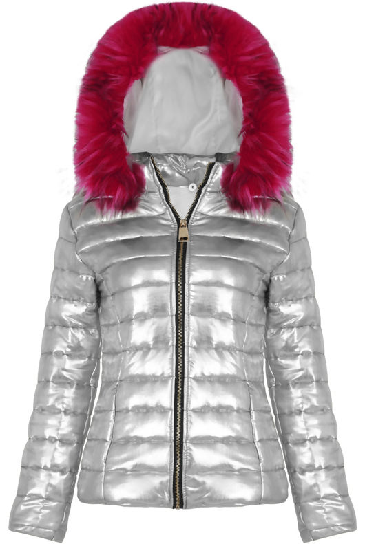 Silver Metallic Padded Coat