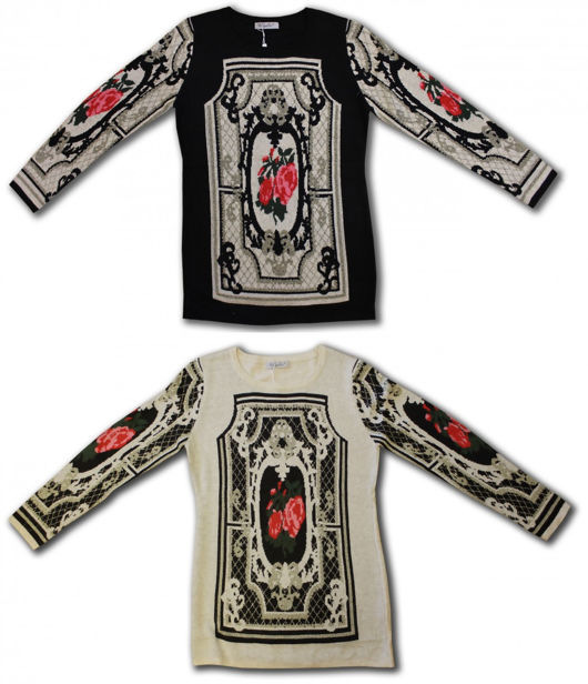 Black & Beige Intricate Panel Jumpers