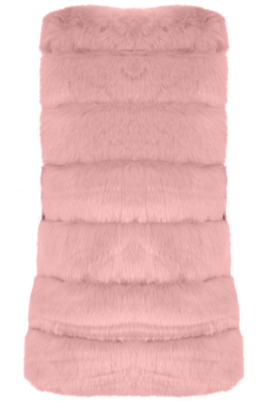 Pink Layer Fur Long Gilet