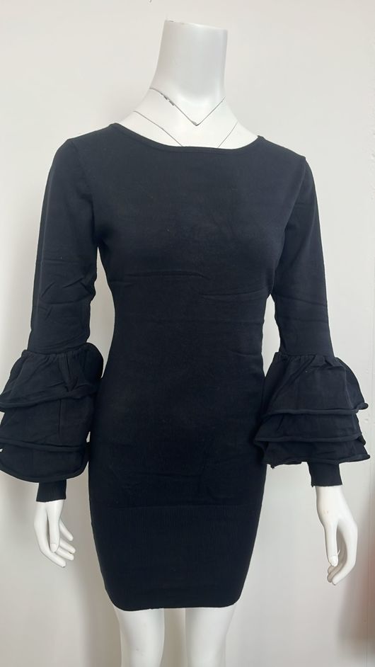 Black Soft Knit Jumper Dress