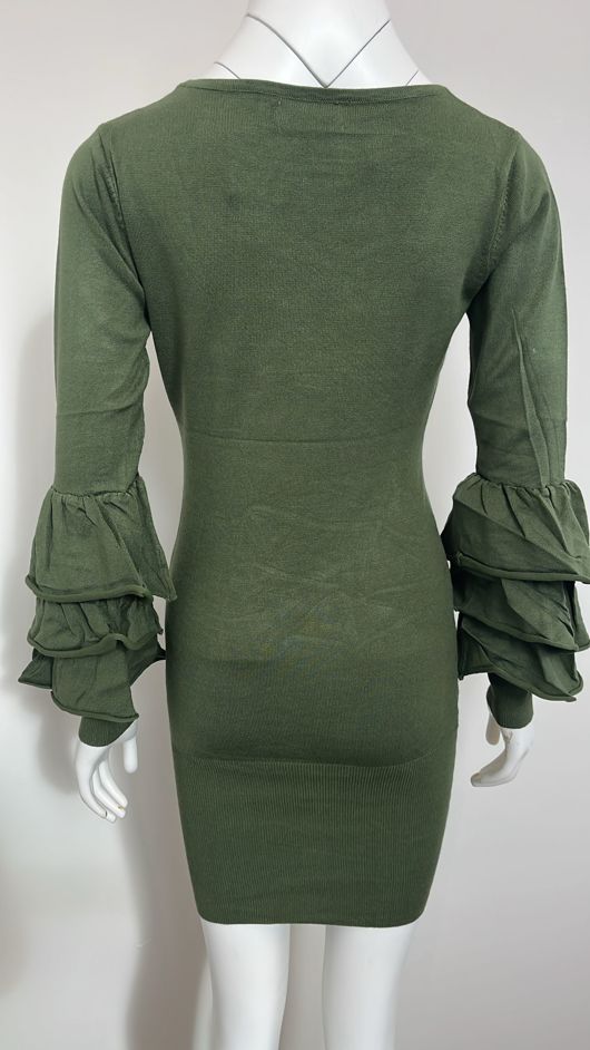 Khaki Soft Knit Jumper Dress