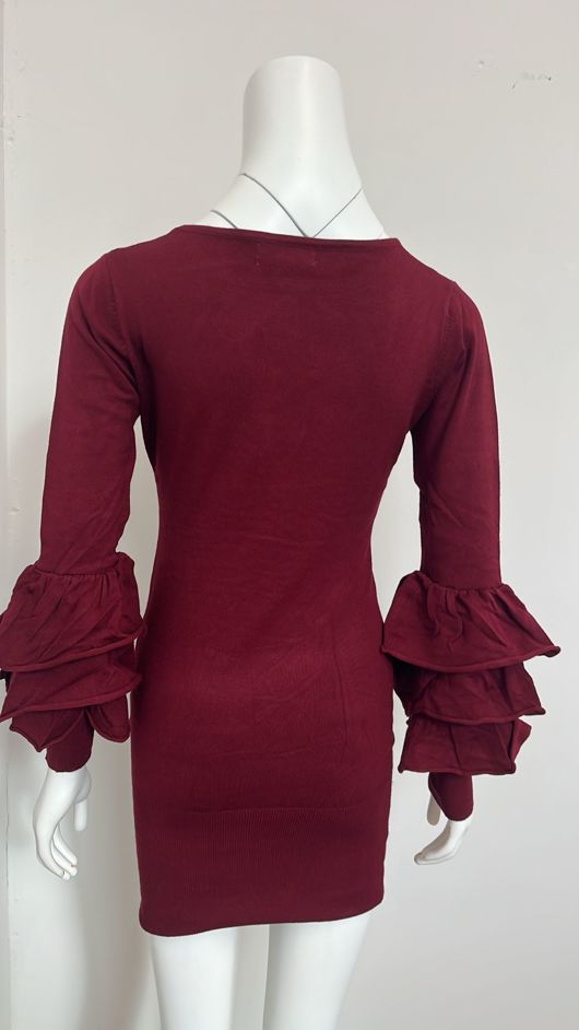Wine Soft Knit Jumper Dress